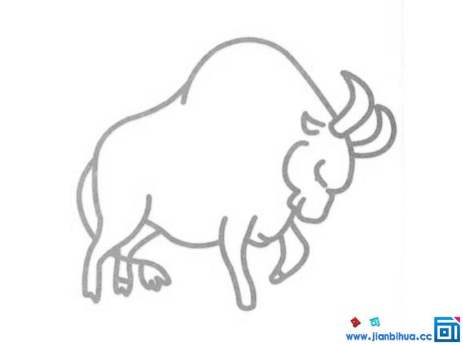 野牛怎么画简笔画