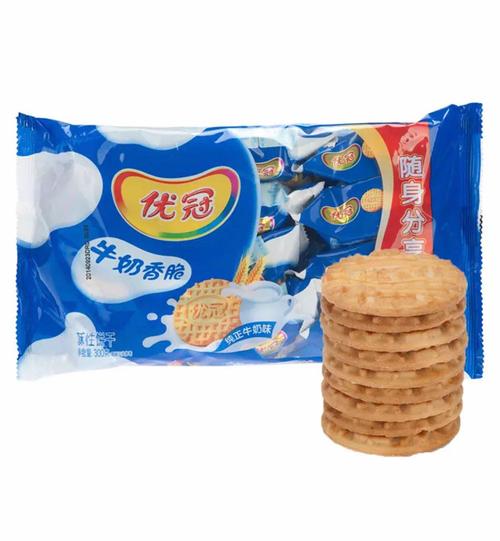 亿滋达能优冠牛奶香脆原味300g袋装办公室零食下午茶点心休闲零食