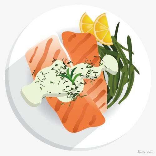 卡通三文鱼png素材透明免抠图片卡通手绘