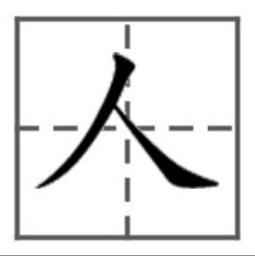 人字在田字格本中怎么占格