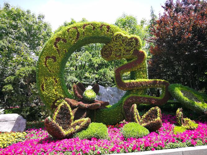 厂家直销景观绿雕 立体花坛 五色草造型五色草施工立体造型
