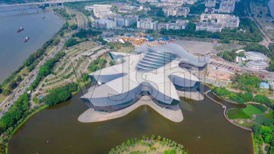 航拍广东科学中心延时广州大学城4k