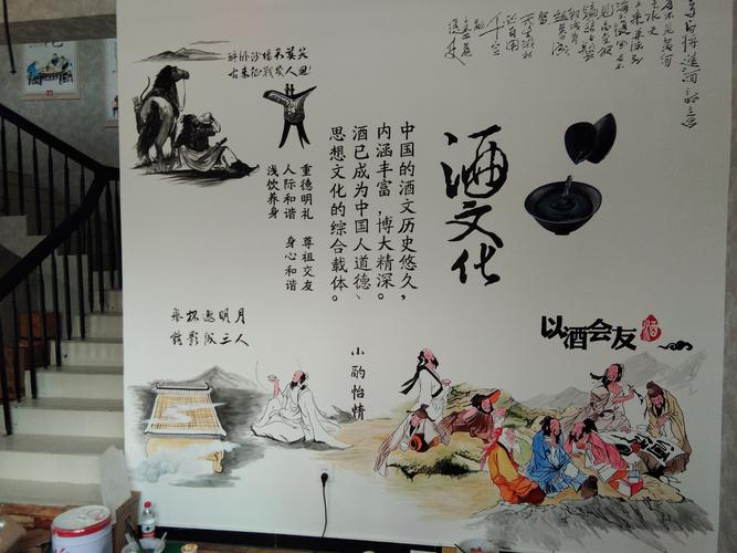 太原酒文化墙绘彩绘