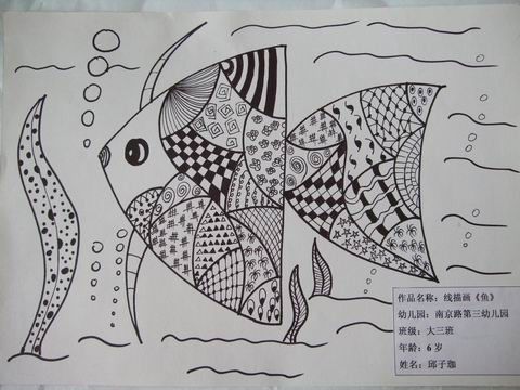 大班美术线描画鱼ppt 大班美术海底里的鱼ppt