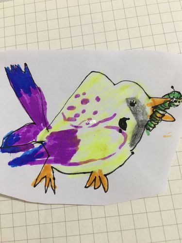 小鸟捉虫子91_绘画_文化_绘画