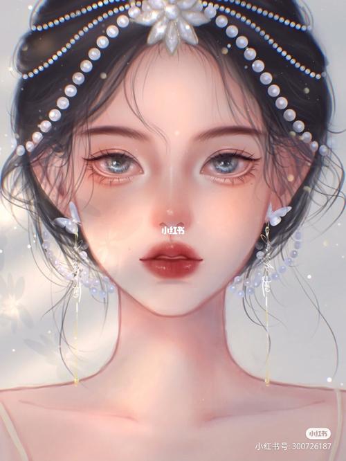 画中人仿妆,珍珠抹额公主仿妆_仿妆_珍珠_画作_插画_抖音_画中人仿妆