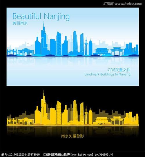 南京剪影 南京风景 矢量南京 南京地标 南京风景线 南京旅游 南京城市