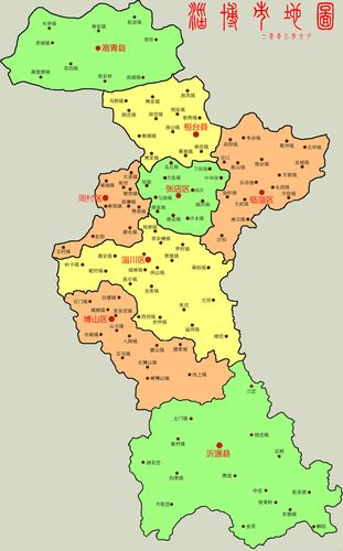 求淄博市地形图