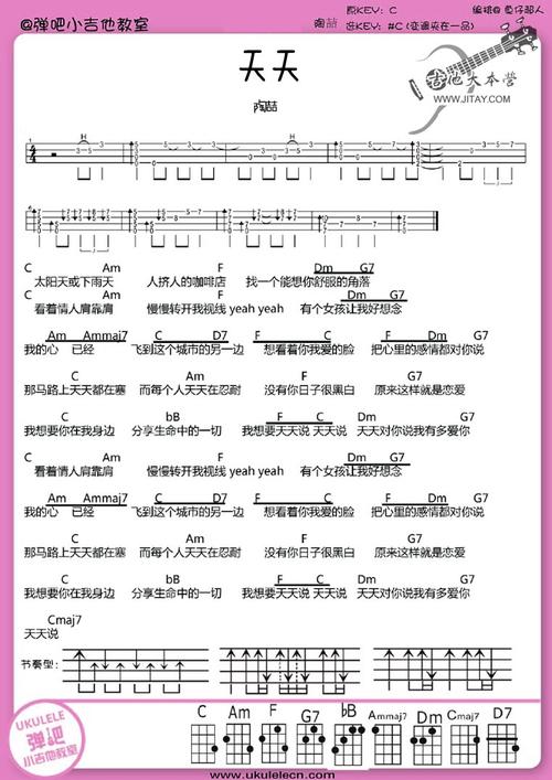 天天尤克里里谱_陶喆_天天ukulele谱