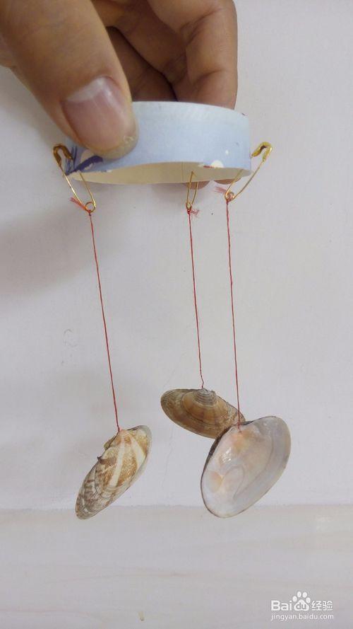 贝壳豆腐手工饰品制作,diy花蛤制作风铃
