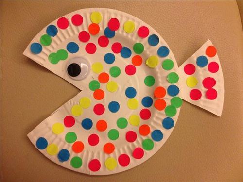 纸盘画手工作品七星瓢虫和小斑点鱼的做法