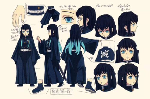 鬼灭之刃人设图的小细节甘露寺蜜璃不是双马尾音柱华丽染指甲