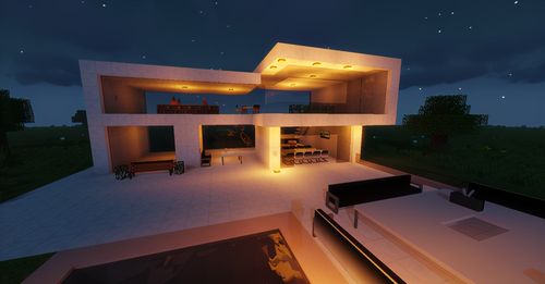 我的世界:简单新手纯白现代别墅教程首先,我们纯白别墅所使用的主要