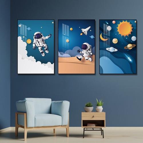 现代风装饰画儿童房装饰画卡通床头挂画男女童卧室墙画客厅背景壁画