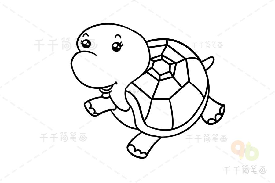 超萌超萌小乌龟简笔画