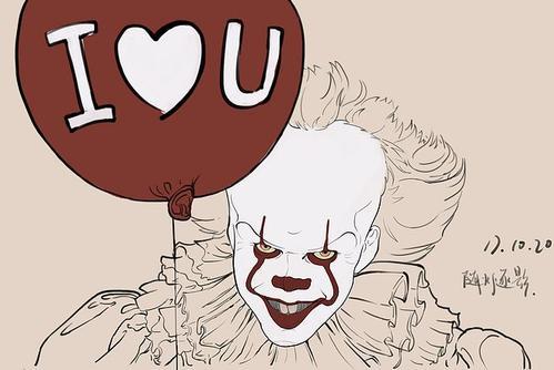 小丑回魂头像简笔画