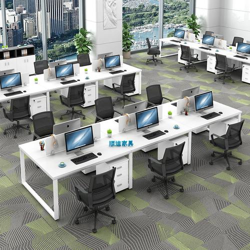 简约办公室定做卡位工位办公职员员工白色组合组合