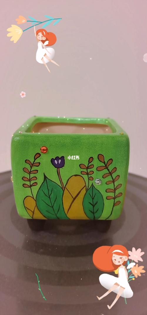 手绘花盆_花盆_手绘_春雨_手绘花盆_文化_绘画