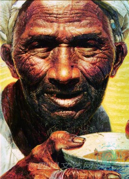 油画《父亲》   罗中立(1980)