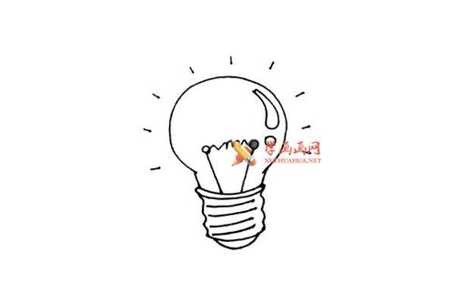 灯泡的彩色简笔画画法教程【彩色】__家居家电_学画画网_国内最大的