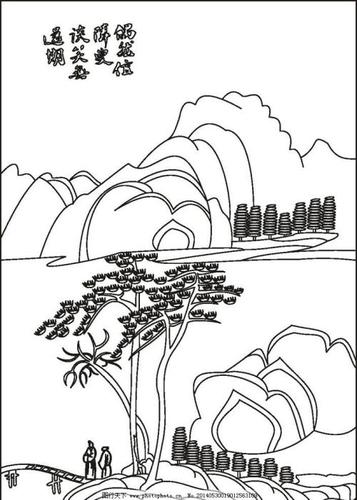 青山绿水图片简笔画山水手抄报 简笔画手抄报