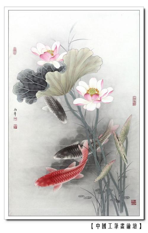 卢俊兴 路雨年工笔鱼类画法