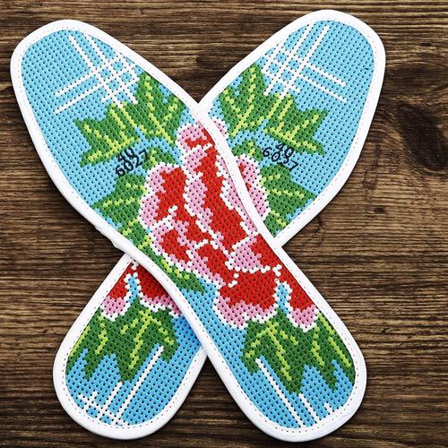 十字绣手工鞋垫花样图案小格鞋底男女女款传统鞋垫