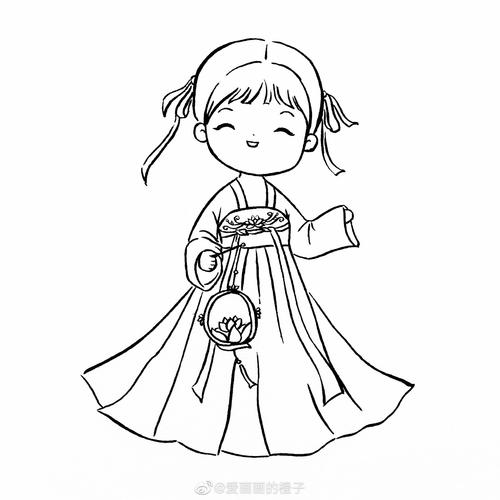 汉家有女亭亭玉立汉服女孩简笔画爱画画的橙子