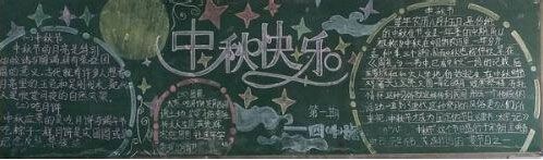 围绕中秋节为主题黑板报 中秋节黑板报图片素材