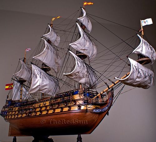 西班牙无敌战舰"圣菲利浦"号大帆船模型 客厅工艺船 商务礼品馆藏