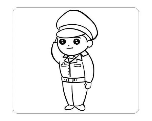 人物简笔画 | 人民警察简笔画教程画法,收藏!