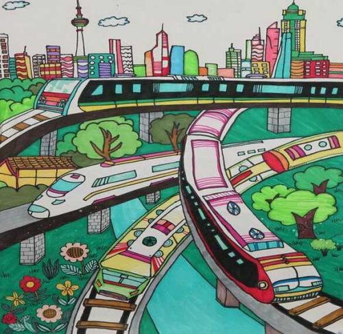 简笔画家乡的变化