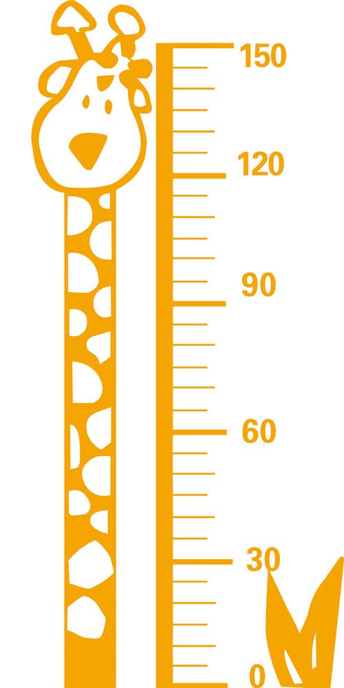 墙儿童房装饰墙贴标尺尺子快乐成长说明:卡通可爱长颈鹿身高尺墙贴