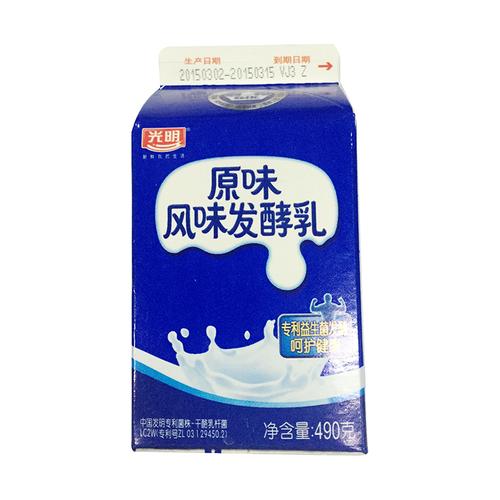 光明风味酸牛奶490g原味