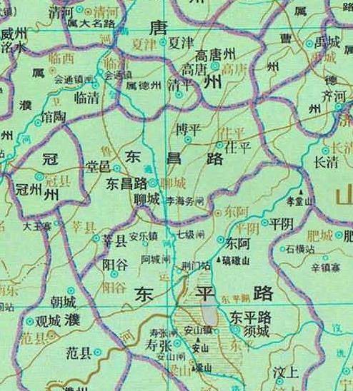 1952年聊城地图1956年,德州专区撤销,将夏津,武城,德县,平原,禹城