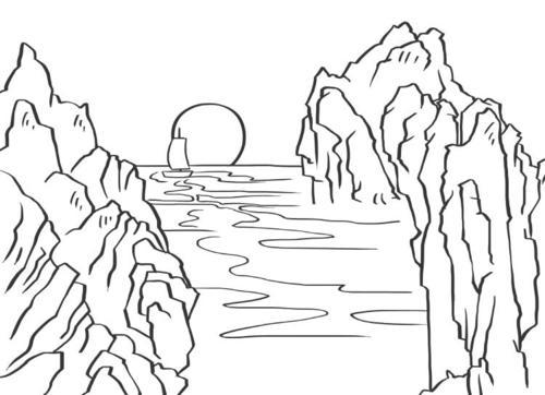 望天门山简笔画手抄报 简笔画手抄报