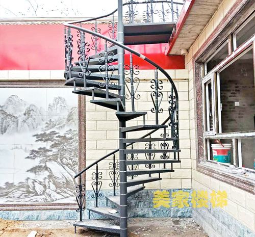 室外楼梯户外旋转楼梯阳台楼梯直梁楼梯防滑板铁踏步