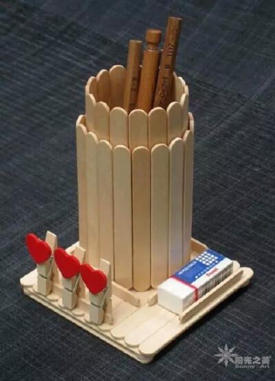 创意 手工 笔筒 雪糕棍