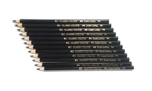 德国辉柏嘉彩色铅笔设计手绘专用硬质彩铅黑色油性彩铅399