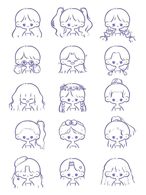 简笔画|练习_简笔画_发型_绘画_薯条_发型分享_兴趣爱好_绘画