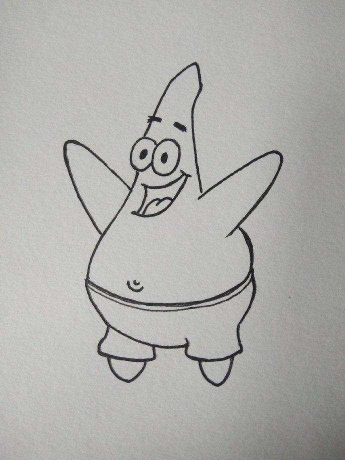 简单可爱的卡通简笔画大全派大星简笔画