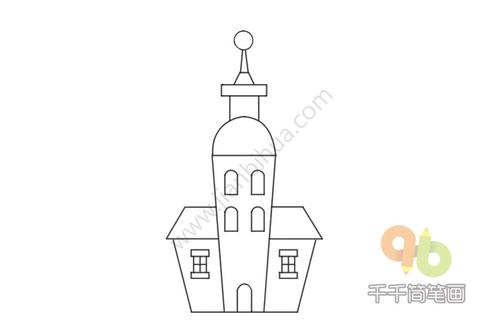 城堡简笔画步骤图