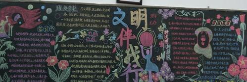 中学生文明黑板报中学生黑板报图片大全