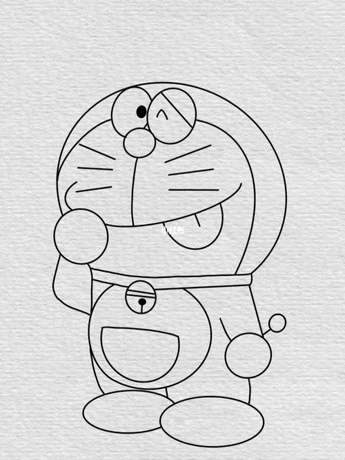 哆啦a梦简笔画教程步骤已附色(100)_简笔画_教程_哆啦