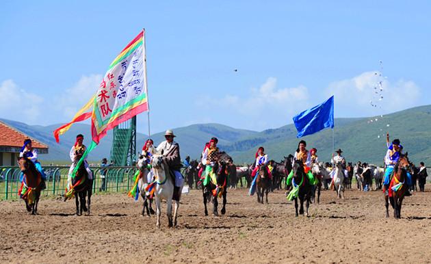 6月17日,四川省阿坝州红原县赛马场内人山人海,热闹非凡.