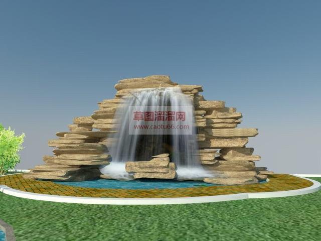假山流水瀑布景观