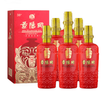 白酒景阳冈商务婚宴盒装整箱500ml38白酒