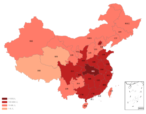 各省疫情分布图