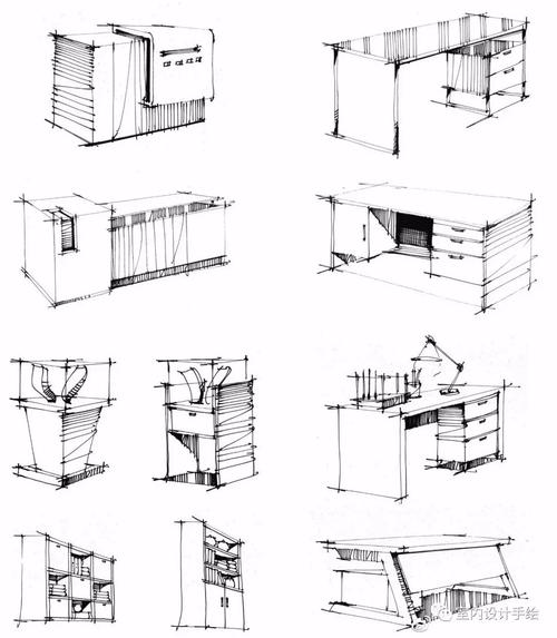 手绘室内常用单体手绘草图线稿分享