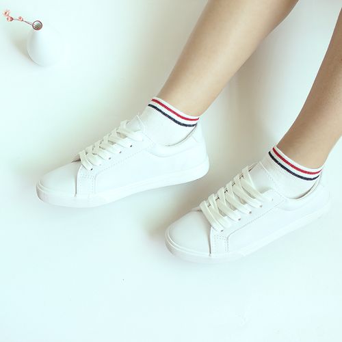 风袜子女船袜夏季运动学生两条杠全棉韩国条纹小白鞋短袜日系优惠券